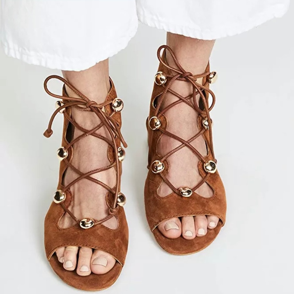Brown Rebecca Minkoff Kyla Ghillie Sandal NEW 7
